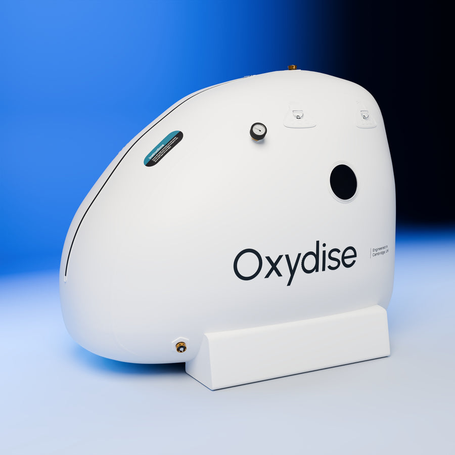 Oxydise Soft-shell Sitting Chamber 1.5 ATA shown on its own from a low three-quarter angle.